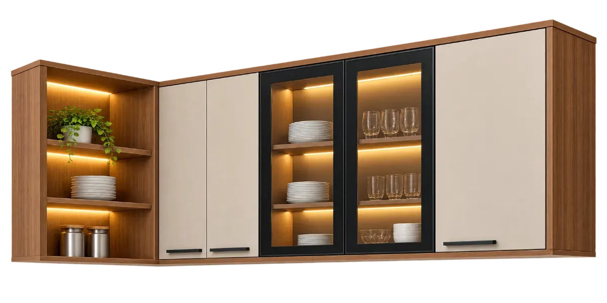 Wall-mounted kitchen cabinets, right section