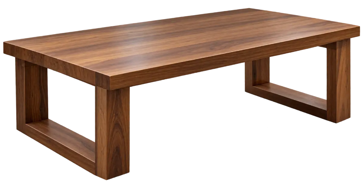 Finished solid wood table